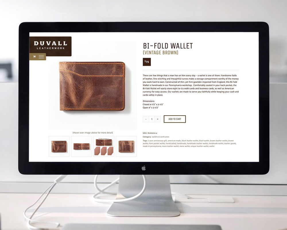 Duvall Leatherwork Website Design